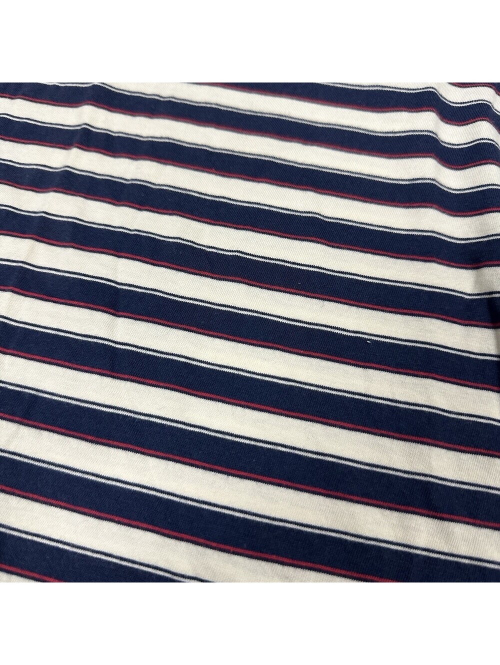 VTG Polo Ralph Lauren Men's Large Striped Cotton Crew T-Shirt Navy White USA - Picture 2 of 7